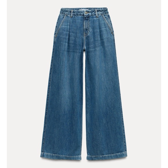 Zara | front pleat wide leg jeans - Picture 2 of 15
